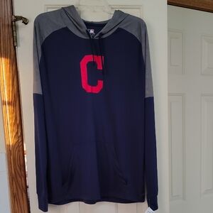 Cleveland Guardians Navy and Gray Hoodie with Red Logo